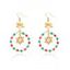 Boucles d'oreilles de fête de Noël en forme de cloche et de nœud papillon en perles colorées - multicolor C 