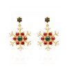 Boucles d'oreilles de Noël en fausses perles et flocons de neige - multicolor A 