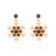 Boucles d'oreilles de Noël en fausses perles et flocons de neige - multicolor B 
