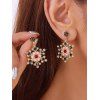 Boucles d'oreilles de Noël en fausses perles et flocons de neige - Argent 