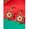 Boucles d'oreilles de Noël en fausses perles et flocons de neige - Argent 