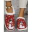 Christmas Snowman Snowflake Print Faux Fur Warm Slippers - Bleu EU 37