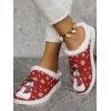 Christmas Snowman Snowflake Print Faux Fur Warm Slippers - Rouge EU 42