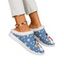 Christmas Snowman Snowflake Print Faux Fur Warm Slippers - Bleu EU 37