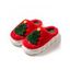 Christmas Tree Print Faux Fur Thick Platform Colorblock Slippers - café lumière EU (36-37)