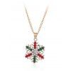Collier flocon de neige en strass de Noël - multicolor A 
