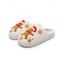 Gingerbread Man Print Faux Fur Slip On Christmas Slippers - Blanc de Crème EU (36-37)