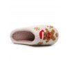 Gingerbread Man Print Faux Fur Slip On Christmas Slippers - Blanc de Crème EU (36-37)