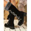 Colorblock Faux Fur Lace Up Thick Platform Snow Boots - Noir EU 43