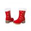 Embroideried Christmas Tree Elk Snowflake Faux Fur Chunky Heel Boots - Noir EU 37