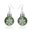 Boucles d'oreilles de Noël Boucles d'oreilles à imprimé flocon de neige - Vert 