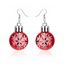 Boucles d'oreilles de Noël Boucles d'oreilles à imprimé flocon de neige - Vert 