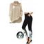 Women Outfit Cable Knit Turtleneck Sweater and Leggings Set - Beige S | US 4