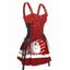 Robe de Noël à imprimé bonhomme de neige et à lacets avec bretelles et boucle - Rouge S | US 4