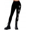 Leggings skinny taille haute élastiques à imprimé croisé - Noir S | US 4