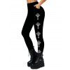 Leggings skinny taille haute élastiques à imprimé croisé - Noir S | US 4