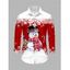 Chemise de Noël pour homme, imprimé bonhomme de neige et flocon de neige, colorblock - Rouge XXXXXL | US 20