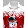 Chemise de Noël pour homme, imprimé bonhomme de neige et flocon de neige, colorblock - Rouge XXXXXL | US 20