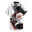 Chemise de Noël pour homme, imprimé flocon de neige et Père Noël colorblock - Noir 5XL