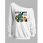 Sweat-shirt de vacances à col incliné imprimé sapin de Noël - Blanc XXL | US 14
