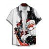 Christmas Couple Outfit Snowflake Santa Claus Print Faux Fur Dress and Shirt Set - Noir S | US 4
