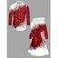 Christmas Couple Outfit Colorblock Snowflake Bell Print Dress and Shirt Set - Rouge S | US 4
