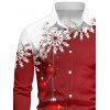 Christmas Couple Outfit Colorblock Snowflake Bell Print Dress and Shirt Set - Rouge S | US 4