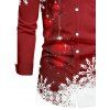 Christmas Couple Outfit Colorblock Snowflake Bell Print Dress and Shirt Set - Rouge S | US 4