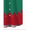 Chemise de Noël pour homme, boutonnée, imprimé géométrique et colorblock, motif cloche - Vert profond 5XL
