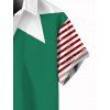 Chemise de Noël pour homme à rayures, imprimé 3D, colorblock, boutonnée - Vert profond 5XL