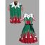 Christmas Couple Outfit Striped Print Colorblock Crossover Belt Dress and Shirt Set - Vert profond S | US 4