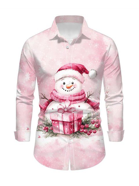 T-shirt de Noël pour homme, imprimé bonhomme de neige et flocon de neige, tie-dye, manches longues