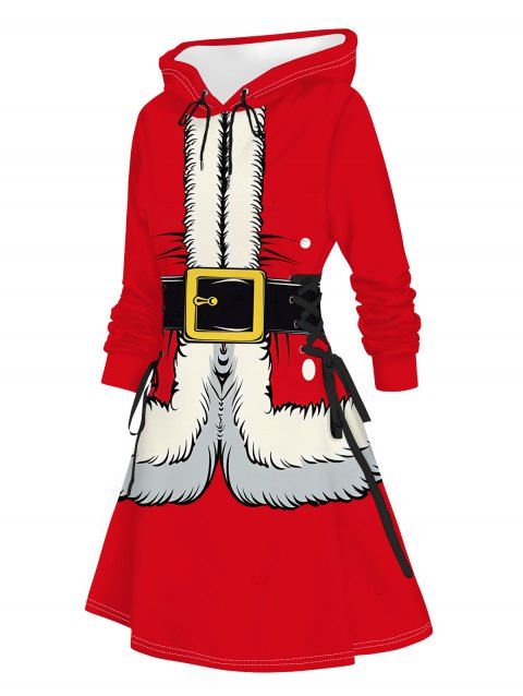 Robe à capuche de Noël imprimée en 3D avec cordon de serrage et lacets