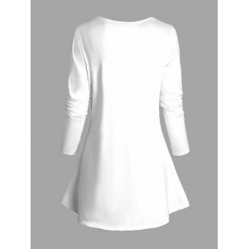 Christmas Top Snowman Scarf Print Long Sleeve Top