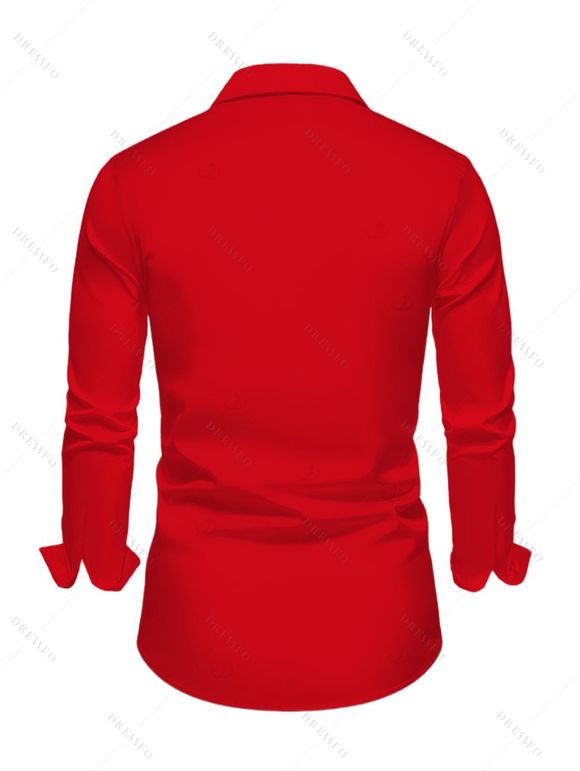 Christmas Couple Outfit 3D Print Lace Up Hoodie Dress and Shirt Set - Rouge S | US 4