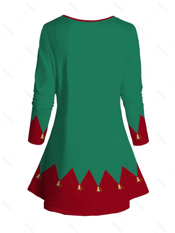 Christmas Women Outfit Colorblock 3D Print Top and Leggings Set - Vert profond S | US 4