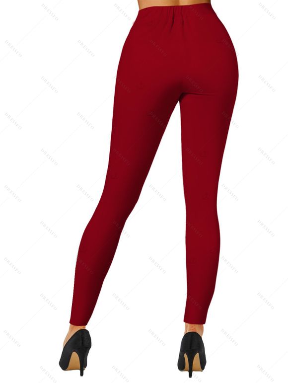 Christmas Women Outfit Colorblock 3D Print Top and Leggings Set - Vert profond S | US 4