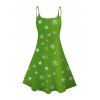 Robe de Noël à bretelles spaghetti et nœud papillon imprimé flocon de neige - Vert M | US 6