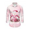T-shirt de Noël pour homme, imprimé bonhomme de neige et flocon de neige, tie-dye, manches longues - Rose 5XL