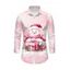 T-shirt de Noël pour homme, imprimé bonhomme de neige et flocon de neige, tie-dye, manches longues - Rose 5XL