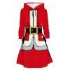 Robe à capuche de Noël imprimée en 3D avec cordon de serrage et lacets - Rouge M | US 6