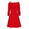 Robe à capuche de Noël imprimée en 3D avec cordon de serrage et lacets - Rouge M | US 6