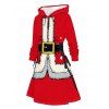 Robe à capuche de Noël imprimée en 3D avec cordon de serrage et lacets - Rouge M | US 6