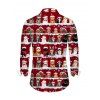 Chemise de vacances pour homme, imprimé arbre de Noël, chat et chapeau, manches longues - Rouge 5XL