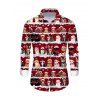 Chemise de vacances pour homme, imprimé arbre de Noël, chat et chapeau, manches longues - Rouge 5XL
