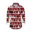 Chemise de vacances pour homme, imprimé arbre de Noël, chat et chapeau, manches longues - Rouge 5XL