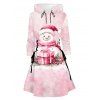 Robe à capuche de Noël à lacets, imprimé bonhomme de neige et flocon de neige, tie-dye - Rouge M | US 6
