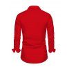 Chemise de Noël à manches longues et boutons pour homme, imprimé 3D - Rouge 5XL