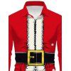 Chemise de Noël à manches longues et boutons pour homme, imprimé 3D - Rouge 5XL
