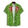 Chemise de Noël pour homme, boutonnée, avec nœud papillon et imprimé flocon de neige - Vert M